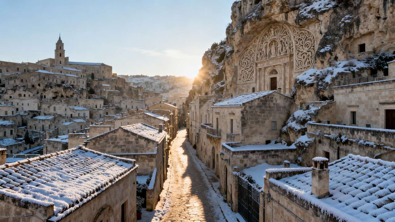 This ancient Italian city carved from rock is hauntingly beautiful in winter (Matera, Italy)